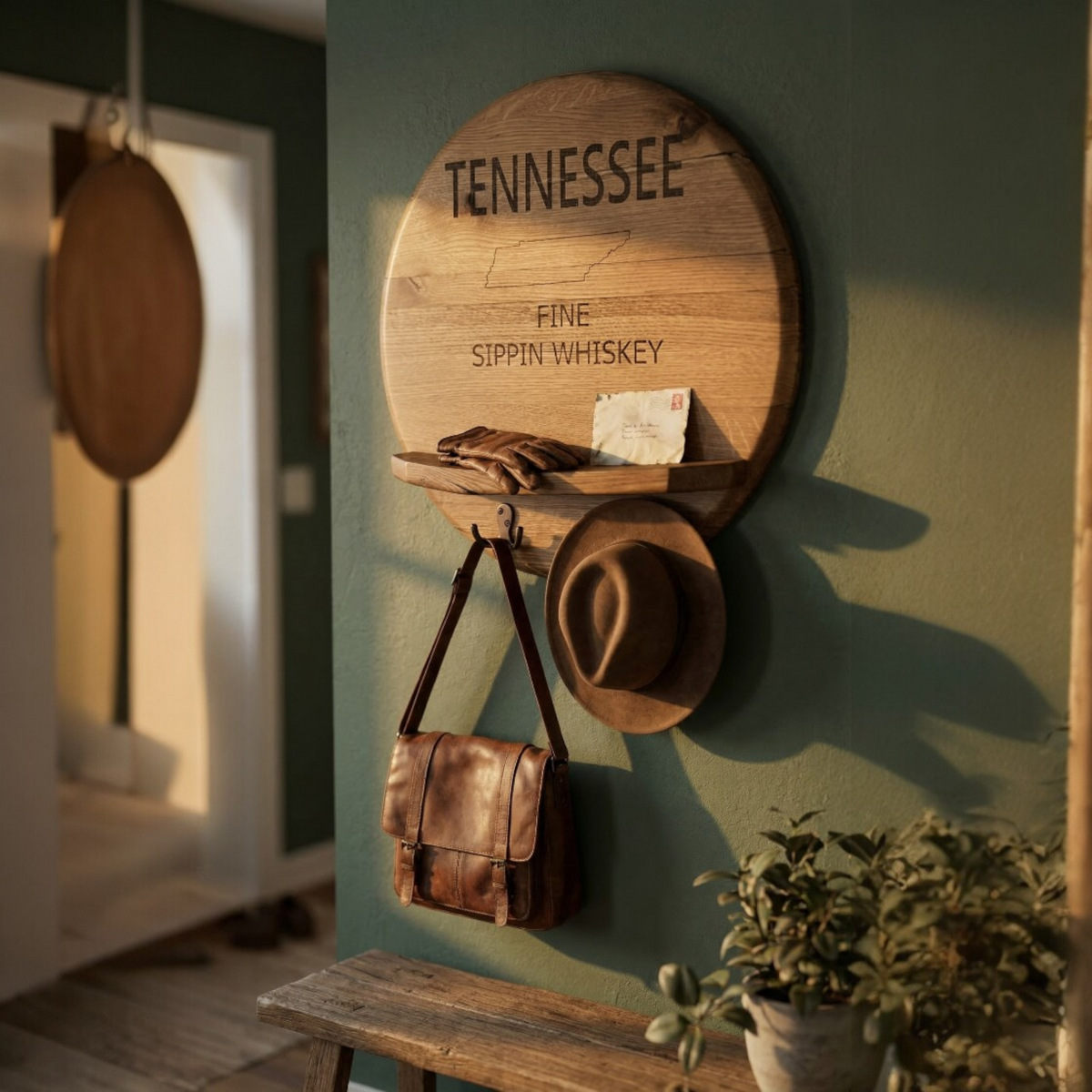 1773 Barrel Lid Coat Rack