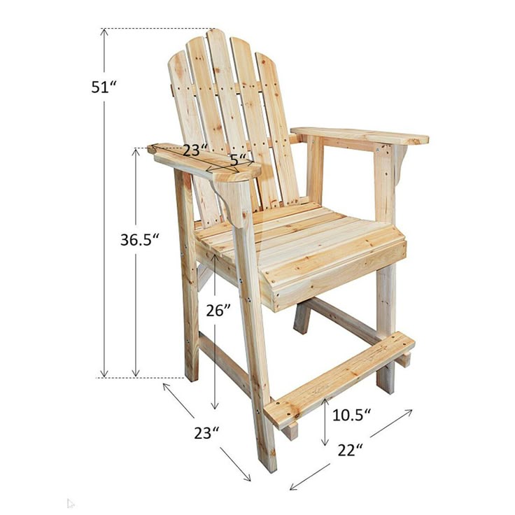 24" Adirondack Bar Height Chair