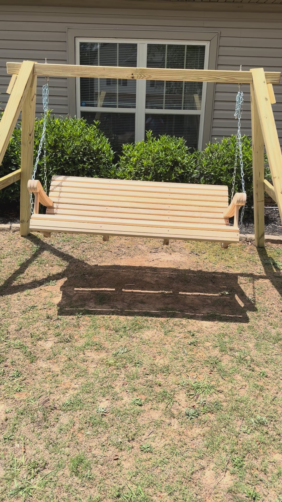 Load video: Cedar Grandpa Joe Porch Swing